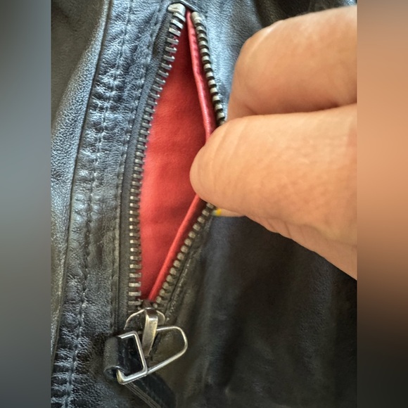 Mauritius Black Scatter Star Leather Jacket Size 8 - Picture 8 of 16